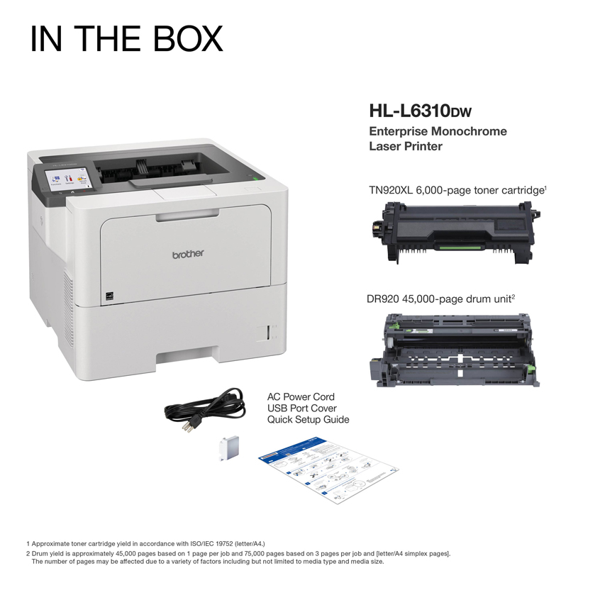 Brother HL-L6310DW Enterprise Wireless Monochrome Laser Printer with Duplex Printing, , small