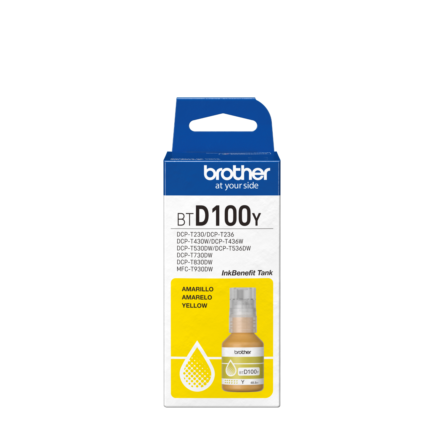 Botella de tinta de color amarillo de ultra alto rendimiento BTD100Y de la serie InkBenefit Tank de Brother, , large
