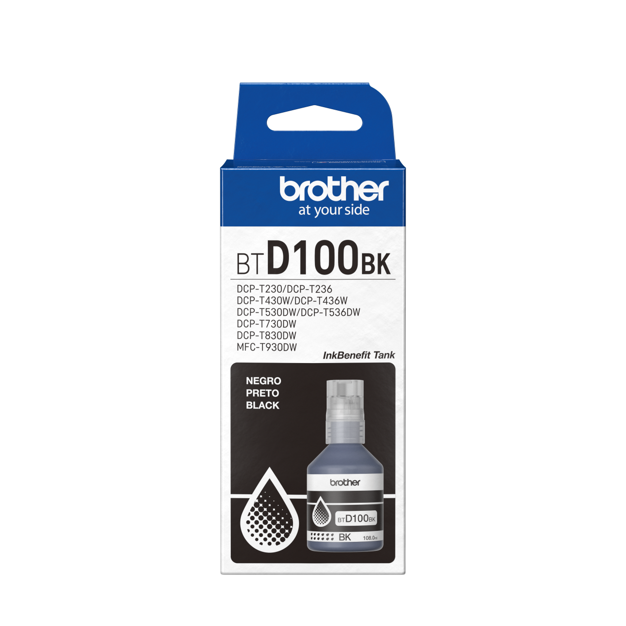 Botella de tinta de color negro de ultra alto rendimiento BTD100BK de la serie InkBenefit Tank de Brother, , large