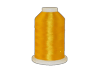 Brother embroidery thread spool in golden yellow with glossy finish on white base