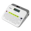 Brother PT-D400 label maker with QWERTY keyboard and backlit display on white background
