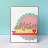 Handmade Mother's Day card with layered paper design and heart detail