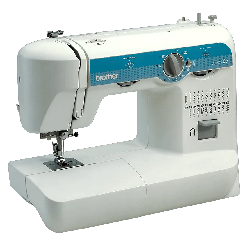 Brother XL-5700 sewing machine with turquoise control panel and built-in stitches