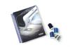 Brother Luminaire XP3 embroidery machine playbook with thread spools on white background