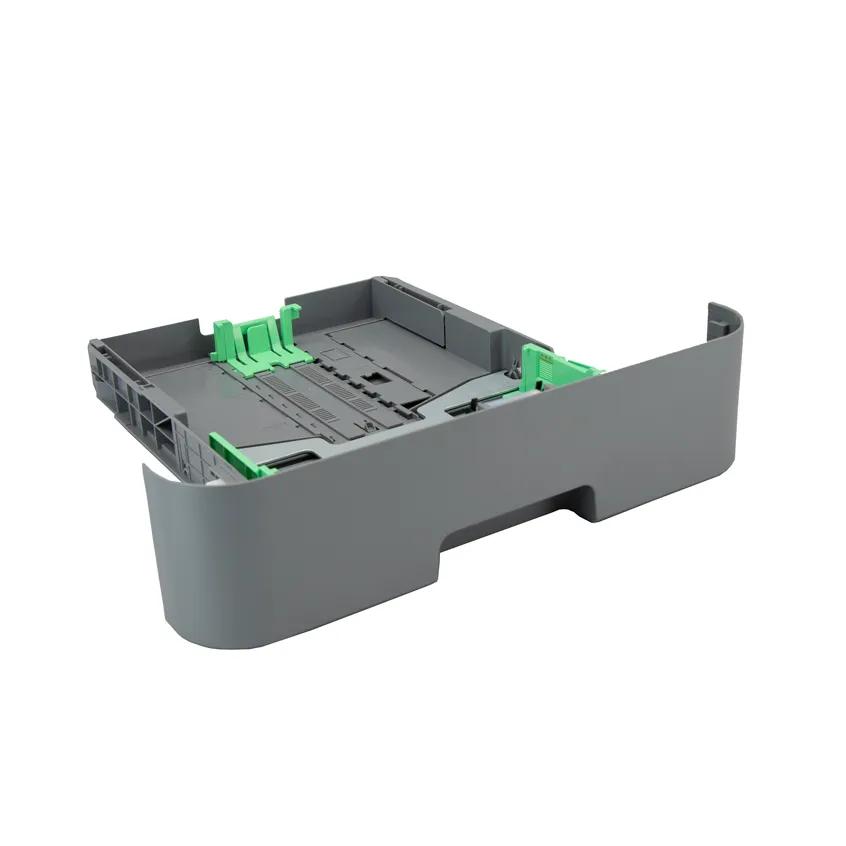 Brother printer paper tray with adjustable green guides for multiple paper sizes