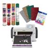 Brother ScanNCut cutting machine bundle with adhesive vinyl rolls and glitter sheets