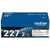 Brother TN227 black toner cartridge 2-pack for high-yield laser printing