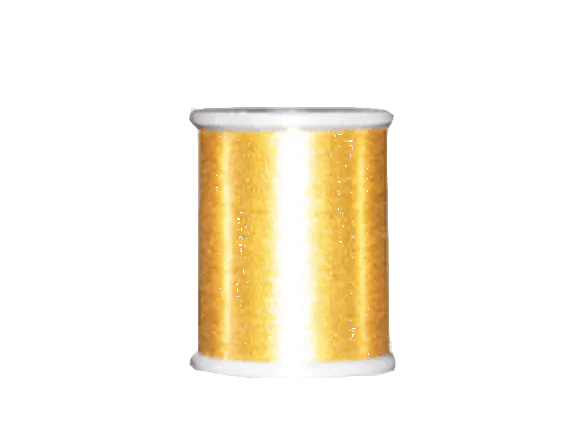 Brother metallic gold embroidery thread spool on white background