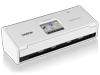 Brother ADS-1500W compact wireless document scanner with touchscreen display