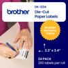 Brother DK-1234 die-cut paper labels, 2.3 x 3.4 inches, 24-pack with 260 labels per roll