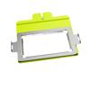 Brother embroidery machine hoop frame with bright yellow border and metal clips