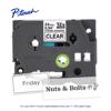 Brother P-touch TZe tape cartridge 24mm clear with strong adhesive and labeled samples