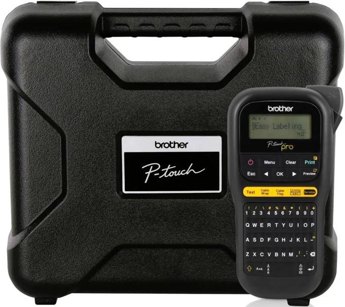 Brother P-touch label maker with keyboard and carrying case