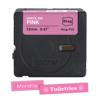 Brother Btag labeling tape cassette in pink with white ink, 12mm width