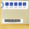 Brother tamper-evident label with barcode showing fade, abrasion, and chemical-resistant features