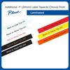 Cintas de etiquetas laminadas Brother de 24 mm en varios colores con texto negro y blanco