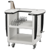 Brother printer stand with wheels, storage shelf, and document holder
