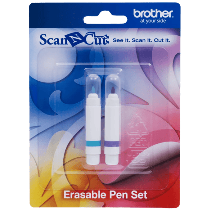 Brother ScanNCut erasable pen set with two pens in retail packaging