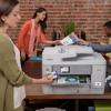 Brother all-in-one color inkjet printer in office with team printing documents