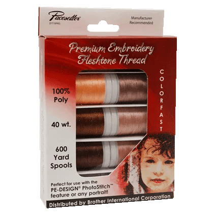 Brother premium embroidery thread set with six 600-yard spools in earth-tone colors