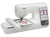 Brother NS1150E sewing and embroidery machine with touchscreen and floral design in hoop