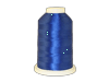 Brother blue embroidery thread spool on white background