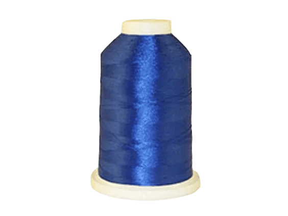 Brother blue embroidery thread spool on white background