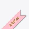 Brother pink ribbon label tape with gold text on white background