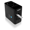 Brother P-touch wireless label maker printing white tape with black text