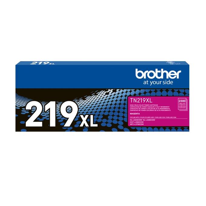 Cartucho de tóner magenta de alto rendimiento Brother TN219XL en empaque