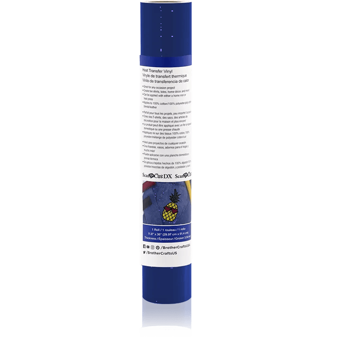Brother ScanNCut DX heat transfer vinyl roll in blue for crafting projects