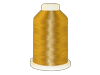 Brother embroidery thread spool in golden yellow on white background
