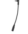 Black power adapter cable with right-angle connector and straight plug