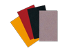 Brother fabric sheets in yellow, red, black, and pink arranged on white background
