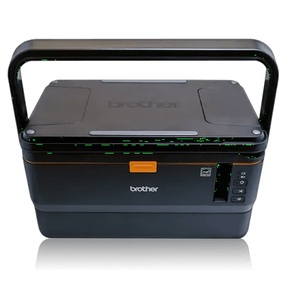 Brother PTE800W label maker with carrying handle and wireless connectivity