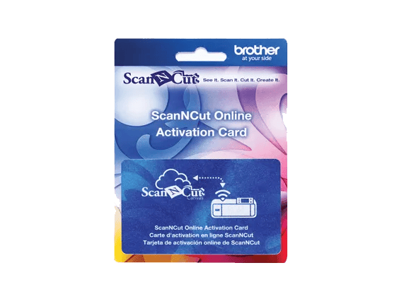 Brother ScanNCut online activation card with wireless connectivity icon
