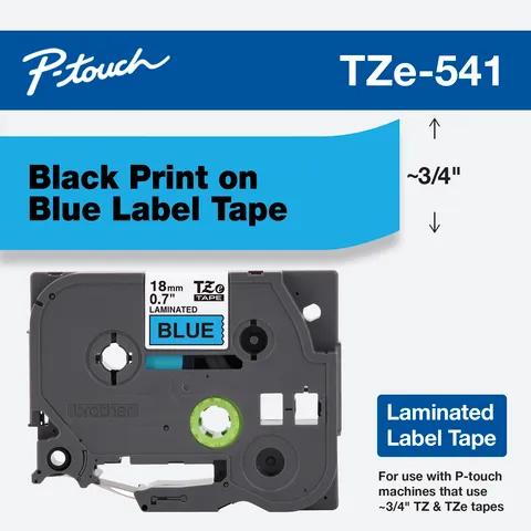 Cartucho de cinta de etiquetas laminadas Brother TZe-541 con texto negro sobre azul