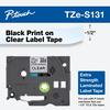Cartucho de cinta para etiquetas laminada extra resistente Brother TZe-S131 negro sobre transparente