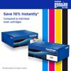 Brother Genuine Ink and Toner multi-pack boxes with cyan, magenta, yellow, and black cartridges