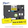 Brother P-touch TZe tape cartridge 24mm yellow with strong adhesive and sample labels