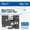 Cartucho de cinta de etiquetas laminadas Brother TZe-141 con impresión negra sobre fondo transparente