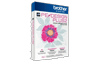 Brother PE-Design Plus 2 embroidery software box with floral design preview