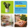 Brother label maker with custom labels on potted cactus, jars, and terracotta planter
