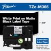 Brother TZe-M365 laminated label tape cartridge with white print on matte black, 36mm width