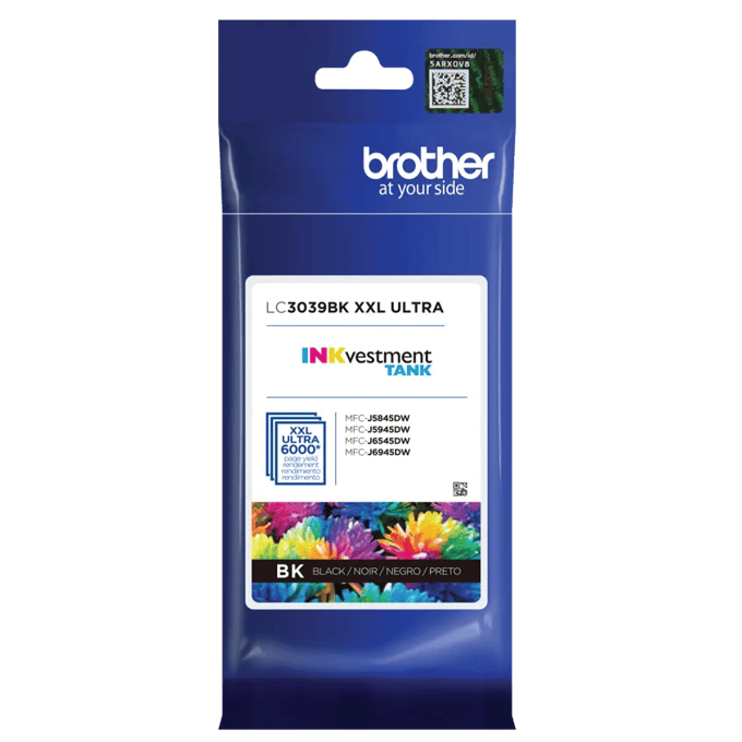 Brother LC3039BK XXL ultra high-yield black ink cartridge in packaging