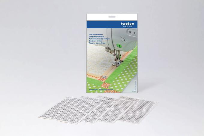 Brother end point sticker sheets for precise sewing machine quilting and fabric positioning