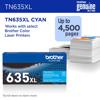 Brother Genuine TN635XXLY Super High Yield Yellow Toner Cartridge, Cyan, small