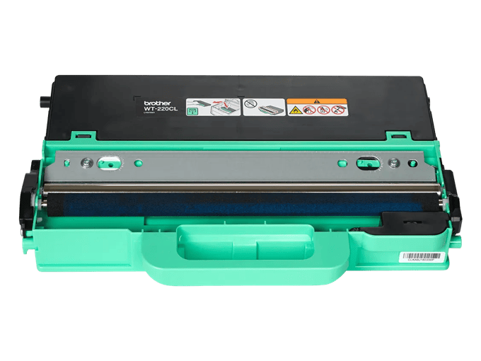 Brother WT-220CL waste toner box with green base and black top lid