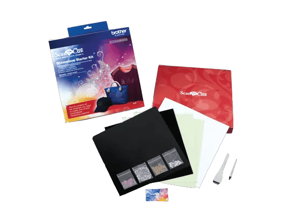Brother ScanNCut adhesive starter kit with mat, sheets, and rhinestone tools