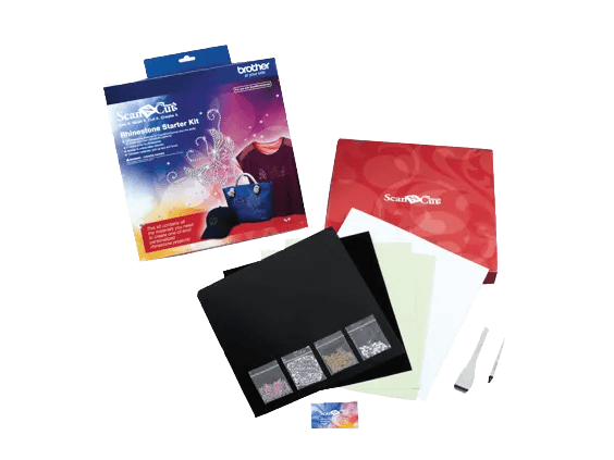 Brother ScanNCut adhesive starter kit with mat, sheets, and rhinestone tools